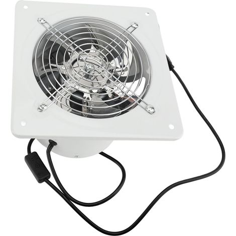 Ventilateur extracteur 3 trous avec interrupteur, montage sur fenêtre, silencieux, pour cuisine, salle de bain ou usage industriel, blanc, 10 pouces, 100 W. (1/2)