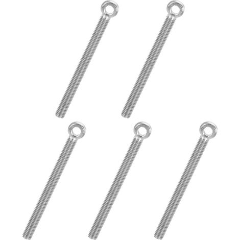 5 Pcs Boulon à Œil M5x60mm Boulon à Œillet de Levage pour Balancement d'Épaule, Vis Filetage Complet en Acier Inoxydable 304, Filetage Métrique Trou Coulissant, Couleur Argentée (1/5)