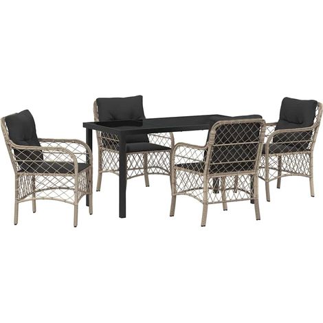 Maison Exclusive - Conjunto de Comedor de Jardín 5 pcs Gris Claro (1/5)