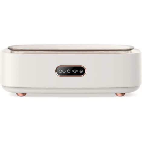Mini nettoyeur ultrasonique blanc pour bijoux, prothèses dentaires, lunettes et pièces de monnaie (1/5)