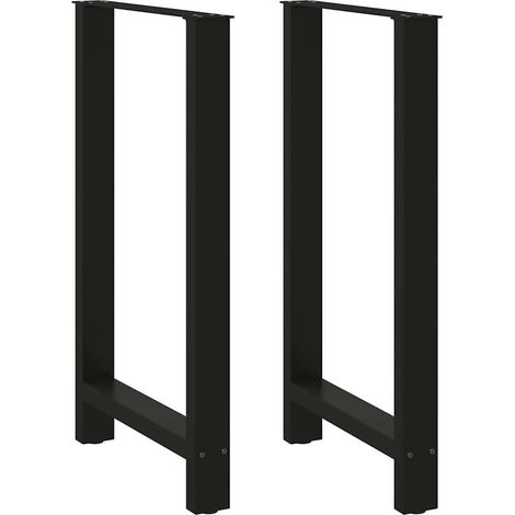 Juego de 2 patas modernas para mesa de bar de 60 x 100 cm con niveladores ajustables en acero con recubrimiento de polvo negro 020057584 (1/5)