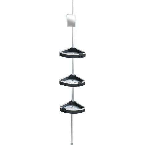 Wenko Teleskop-Duschecke Wave Aluminium, Kunststoff, silber matt Duschecke (1/5)