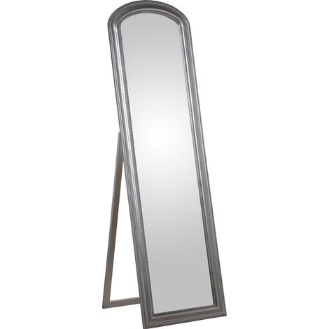 Miroir vertical élégance bois d'eucalyptus argenté - Argenté en bois d'eucalyptus (1/5)
