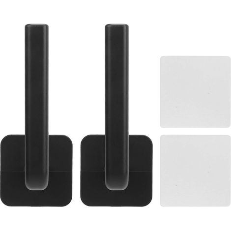 2 supports casquettes accroche adhésif sans perçage murale fixation solide noire (1/5)