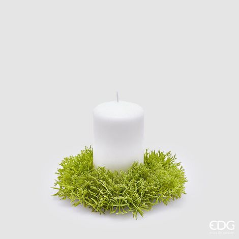 EDG Enzo De Gasperi Muschio Corona Natale H 3 Cm D 13 Cm Verde