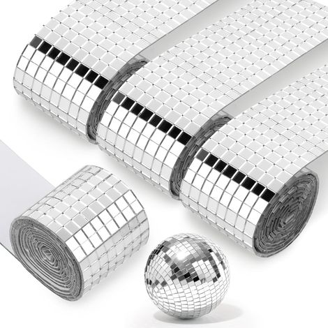 6400 Pièces Mini Carreaux de Mosaïque Miroir, 5 x 5mm Carreaux Mosaïque Carrés Acrylique, Autocollant Mural Miroir en Verre, Autocollant Mosaique Acrylique pour Disco Bricolage Artisanat Décoratio (1/5)