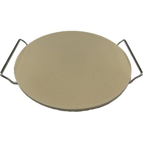Brasero – Pierre à pizza en céramique pour barbecue Emma – Support inox – Croûte dorée et croustillante – Compatible FlexiGrill