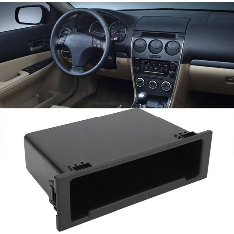 Boîte de rangement noire simple DIN pour autoradios Mazda (1/3)