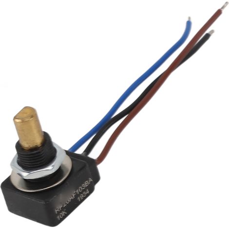 Potentiomètre rotatif avec fil de connexion, résistance réglable linéaire 10 kΩ, 3 broches, boîtier en cuivre ABS, IP65 (1/5)