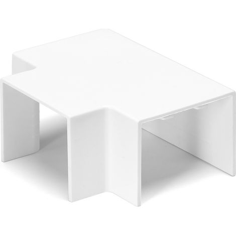 connettore derivazione a T canalina elettrica quadrata in PVC bianco 60x40mm (1/5)
