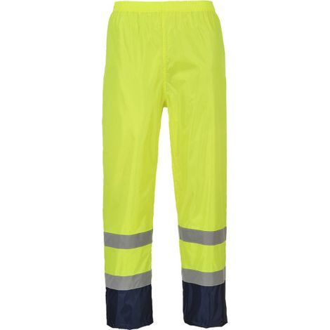 Pantalón para lluvia de alta visibilidad Classic Contrast con cintas reflectantantes H444 XXXL Amarillo/Marino
