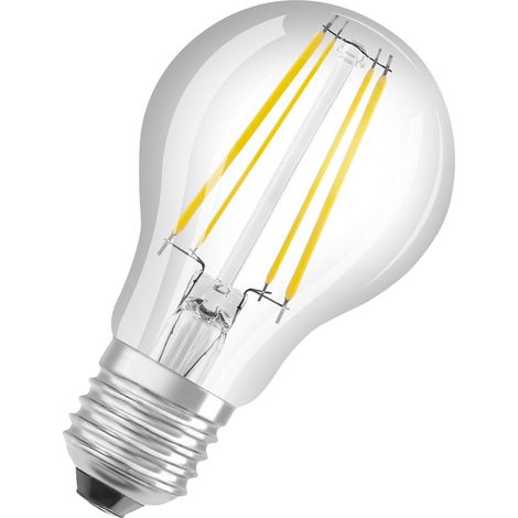 LEDVANCE Ultra effiziente LED Stromsparlampe, Filament Birne aus Glas mit E27 Sockel, Warmweiß (3000K), 4 Watt, ersetzt herkömmliche 60W-Leuchtmittel, hocheffizient und stromsparend, 1er-Pack (1/4)