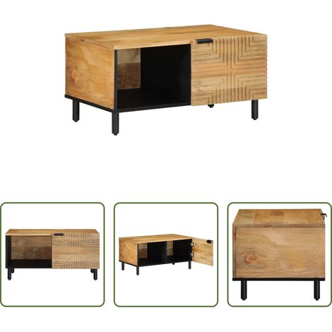 Wohnzimmertisch - Couchtisch Braun 80x50x40 cm Massivholz Mango (1/5)