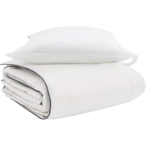 Duvet d'hiver avec oreiller 2 pcs Blanc Plume de canard (1/5)