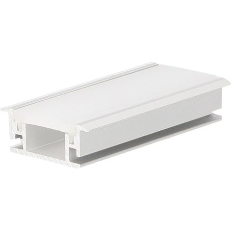 Perfil aluminio traslúcido empotrar suelo exterior 2M para tiras LED hasta 12mm (1/2)