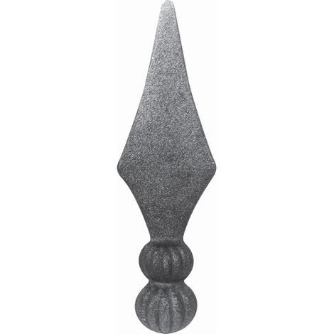 Pointe de lance double boules à facettes - H135mm L40mm Ø25mm - Fer forgé - À souder - DECO FER FORGE