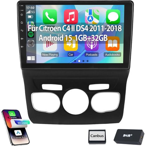 Autoradio Android 15 pouces 32/64 Go avec CarPlay, RDS, navigation GPS et Wi-Fi pour Citroën C4 II DS4 (2011-2018) - 1+32G DAB+ (1/5)