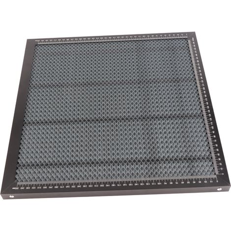 Table de travail laser noire à panneaux alvéolaires, structure métallique robuste, plateforme de découpe laser (1/5)