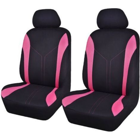 Universal Mode Maille Housses de siège de Voiture (2 Fronts, Noir Rose) NPTERBL (1/5)