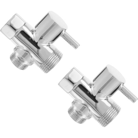 2 Pièces 3 kit de connexion rapide pour tuyau d'arrosage fermer pulvérisateur de bidet adaptateur de tuyau d'arrosage Tension sortie vanne d'arrêt soupape de décharge prise Silver (1/4)