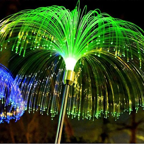 Lampes solaires à fibre optique 4 en 1, fleurs solaires, lampes de jardin étanches, décorations solaires d'extérieur [CO]-AquaForge