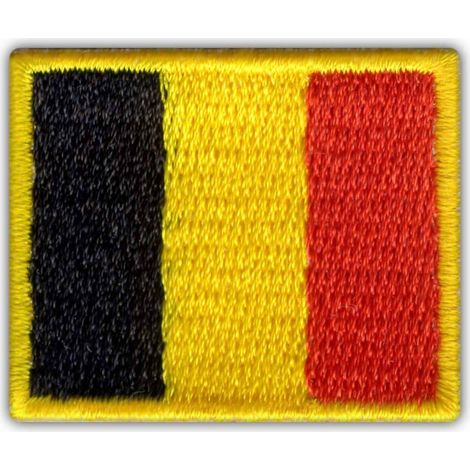 Aufnäher mit belgischer Flagge – selbstklebende Rückseite – gestickter Aufnäher/Abzeichen/Emblem