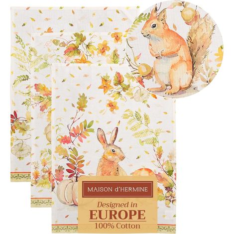 Ensemble de 3 torchons de cuisine 100 % coton, 50 x 70 cm, s, en tissu absorbant avec boucle de suspension pour la cuisine, la salle à manger, décorations pour (1/5)