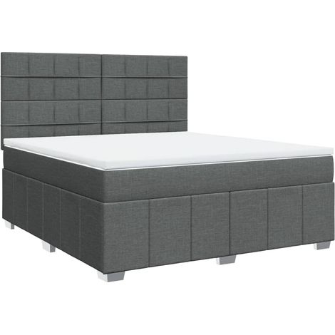 Maison Exclusive - Giroletto a Molle con Materasso Grigio Scuro 180x200 cm Tessuto