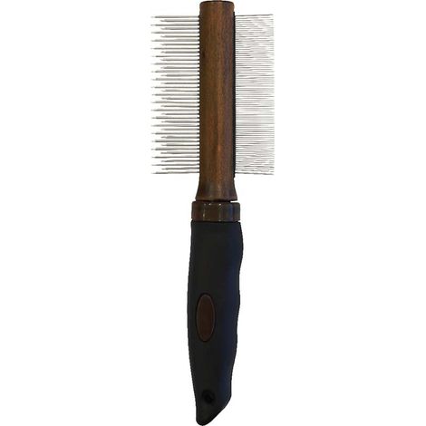 Croci Barbershop - Pettine per Cani Denti Doppi, Pettine per Gatto e Cane Doppia Funzione, per Tutti i Tipi di Pelo, rimuove sottopelo e parassiti, 21x6x2.5cm (1/5)