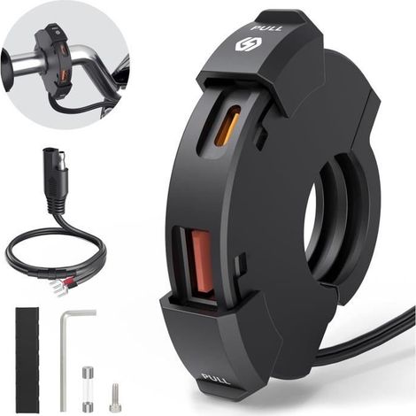 Caricabatterie USB per moto – Senza marchio – Spina USB impermeabile – QC3.0 – PD Tipo C – 12 – 24 V (1/4)