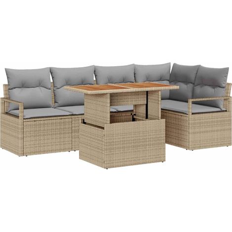 Maison Exclusive - Conjunto de sofás de jardín 6 uds. 5-Número de (1/5)
