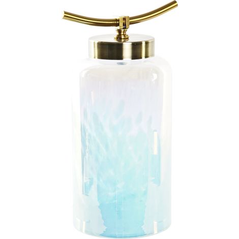Metallglasvase 19x15x33 14.5 Glas Metall Blau Material Farbe mehrfarbige Vase -Familie Details (1/3)