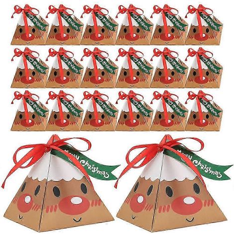 50 boîtes à bonbons de Noël, contenants pour friandises et cadeaux, boîtes à dragées pour les fêtes de Noël (1/4)
