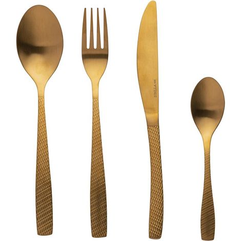 HARLEM SET 16PZ POSATE MARTELLATE ORO SAT (1/5)