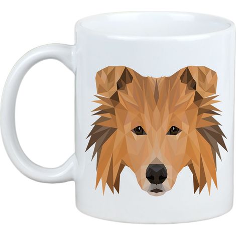 Collie a pelo lungo - tazza con foto e scritta cane geometrico Art-Dog (1/5)