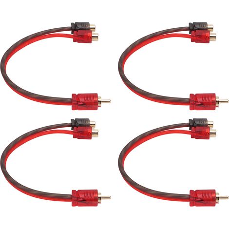 RCA-Y-Splitterkabel, 1 Stecker auf 2 Buchsen für Autoradiosysteme – 4er-Pack