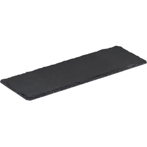 Lot de 6 assiettes de présentation rectangulaires style moderne 30 x 10 cm faciles à nettoyer en ardoise anthracite (1/4)