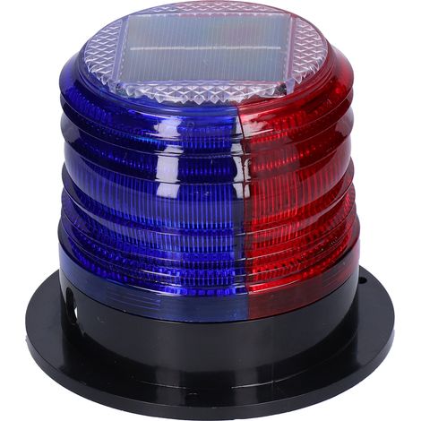 Ortviai Lampe d'alerte solaire LED clignotante magnétique étanche 5 V pour véhicules, usines et bâtiments – Rouge/Bleu (1/5)