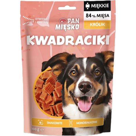 Mr. Meat Premios blandos para perros Paquete de 100 g - Cuadrados de conejo 100 g