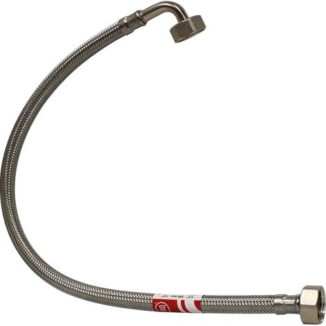 Flexible sanitaire Coudé Inox Øintér.8mm - Femelle 1/2" / Femelle Coude 1/2" - 500mm - TAQ
