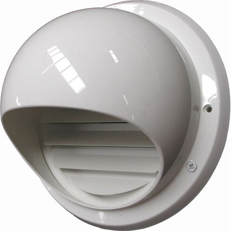 Lamellengitter Lufthaube Kunststoff weiss Ablufthaube Insektenschutzgitter Luftschacht 125mm (1/2)