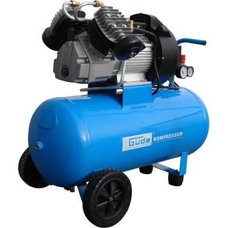 Güde – Compresseur lubrifié 50L – 2 cylindres – 395 l/min aspiration – 10 bars max – Moteur 2,2 kW – Transport facile avec protection moteur PVC (1/2)