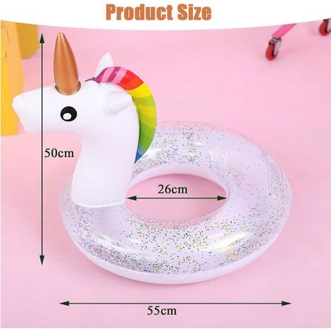 Bouée gonflable d'été pour piscine, bouée gonflable - Bouée de bain pailletée mignonne pour enfants (1/5)