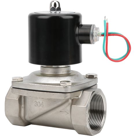 Électrovanne normalement fermée inox action directe 2W-400-40B, filetage femelle G1 1/2 pouce, DC24V (1/5)