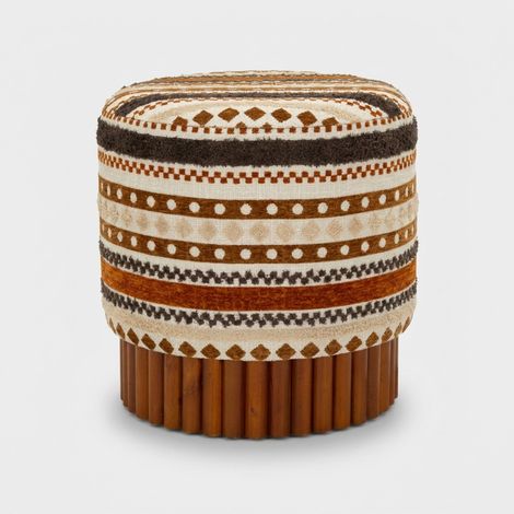 Pouf contenitore etnico imbottito in poliestere Mombasa Chromatic Accent (1/5)