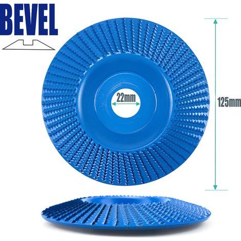 125 en pente bleue Disque de ponçage et de façonnage pour meuleuse d'angle de 125 mm, roue de polissage plate et biseautée, outil de bricolage pour le travail du bois (1/5)