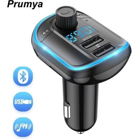 Transmisor FM Bluetooth - Kit manos libres para coche - Puertos USB duales 5V/3.1A (1/4)