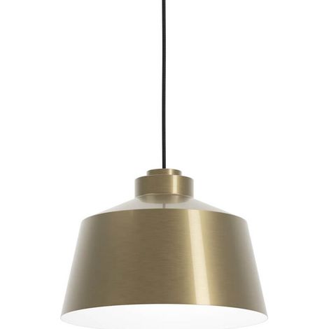 Lampe suspendue Southey Steel Cream Gold Brossed, blanc E27 1x40W H: 110 cm Ø35 cm Dimmable
