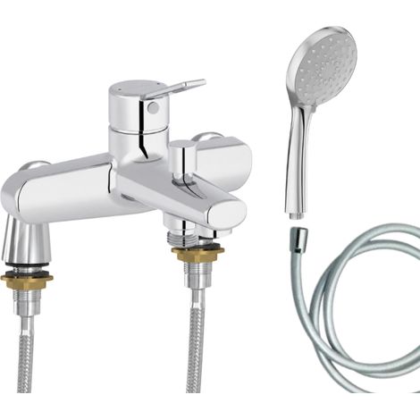 Mitigeur baignoire JACOB DELAFON Eo + pommeau de douche Awaken + flexible de douche lisse + colonnettes Idro'Flex (1/5)