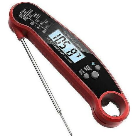 Kitchen Thermometer with Foldable Probe, 3s Instant Reading Digital Thermometer, LCD Backlight & Calibration, Cooking Thermometer for Oven, Meat, BBQ & Milk (1/5)